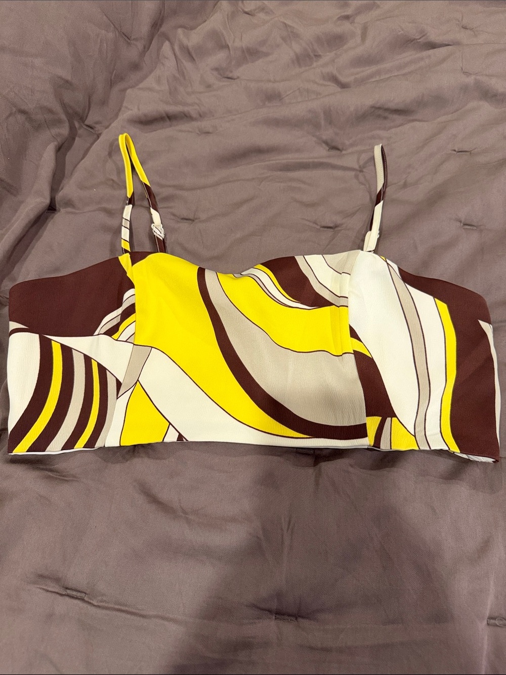 House of Harlow 1960 Brown Swirl Printed Cropped Cami Top size L